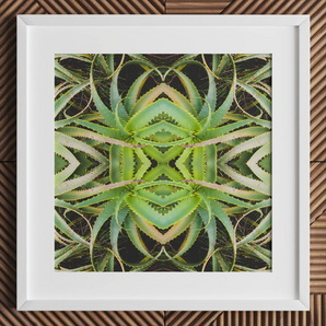 Spiked Too - Trippy Aloe Vera Botanical Op Art Print