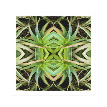 Spiked too - Trippy Aloe Vera Botanical Op Art Print / Canvas, Morphs Aloe Vera, Verdant Rorschach Test, Trippy Aloe Vera
