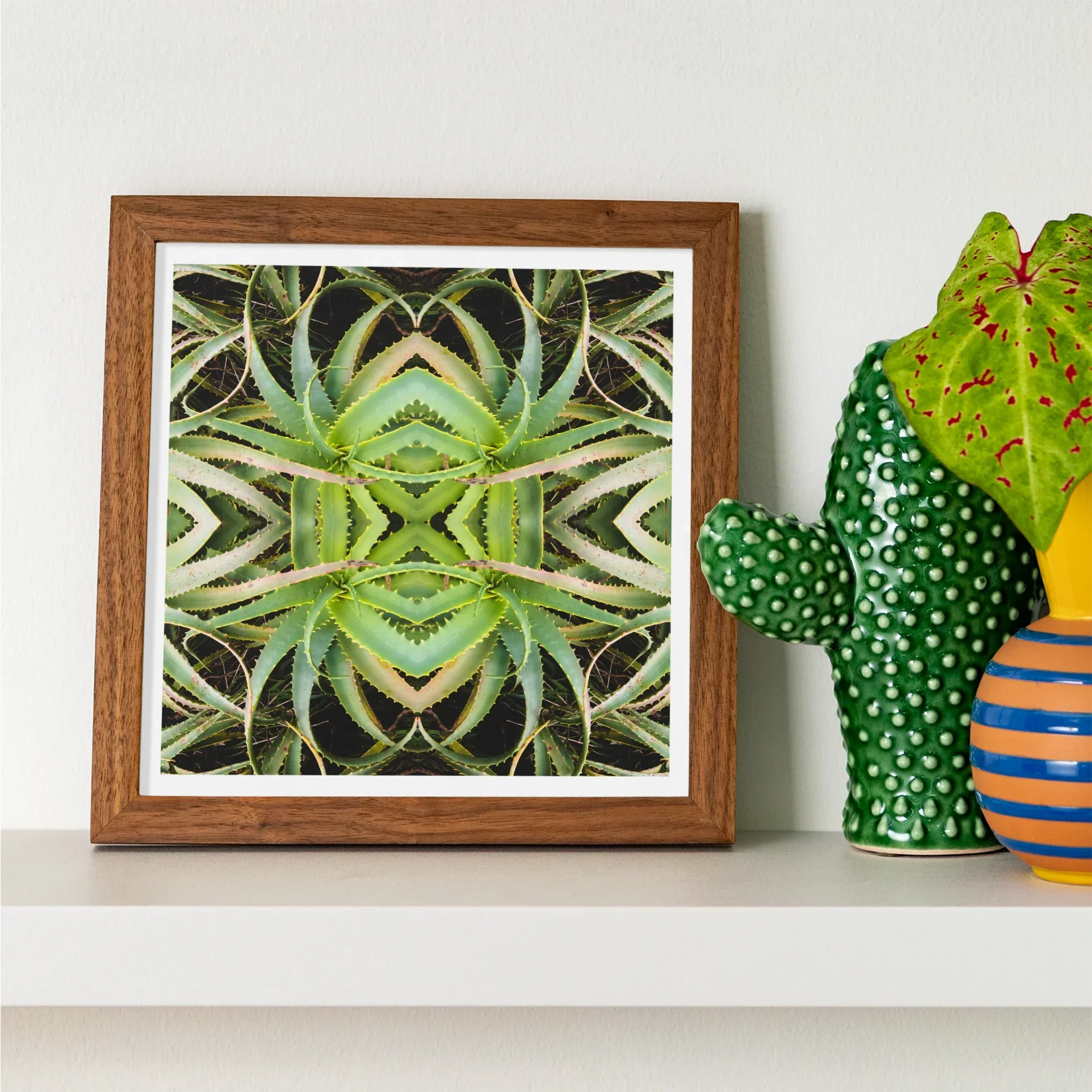 Spiked too - Trippy Aloe Vera Botanical Op Art Print Posters Prints & Visual Artwork