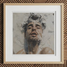 Spilled Milk - Dreamy Gay Art Erotica Giclee Print, 12x12’’ / 31x31cm / Natural Frame / 2’’ Matboard, Framed Artwork Man’s Face Partially