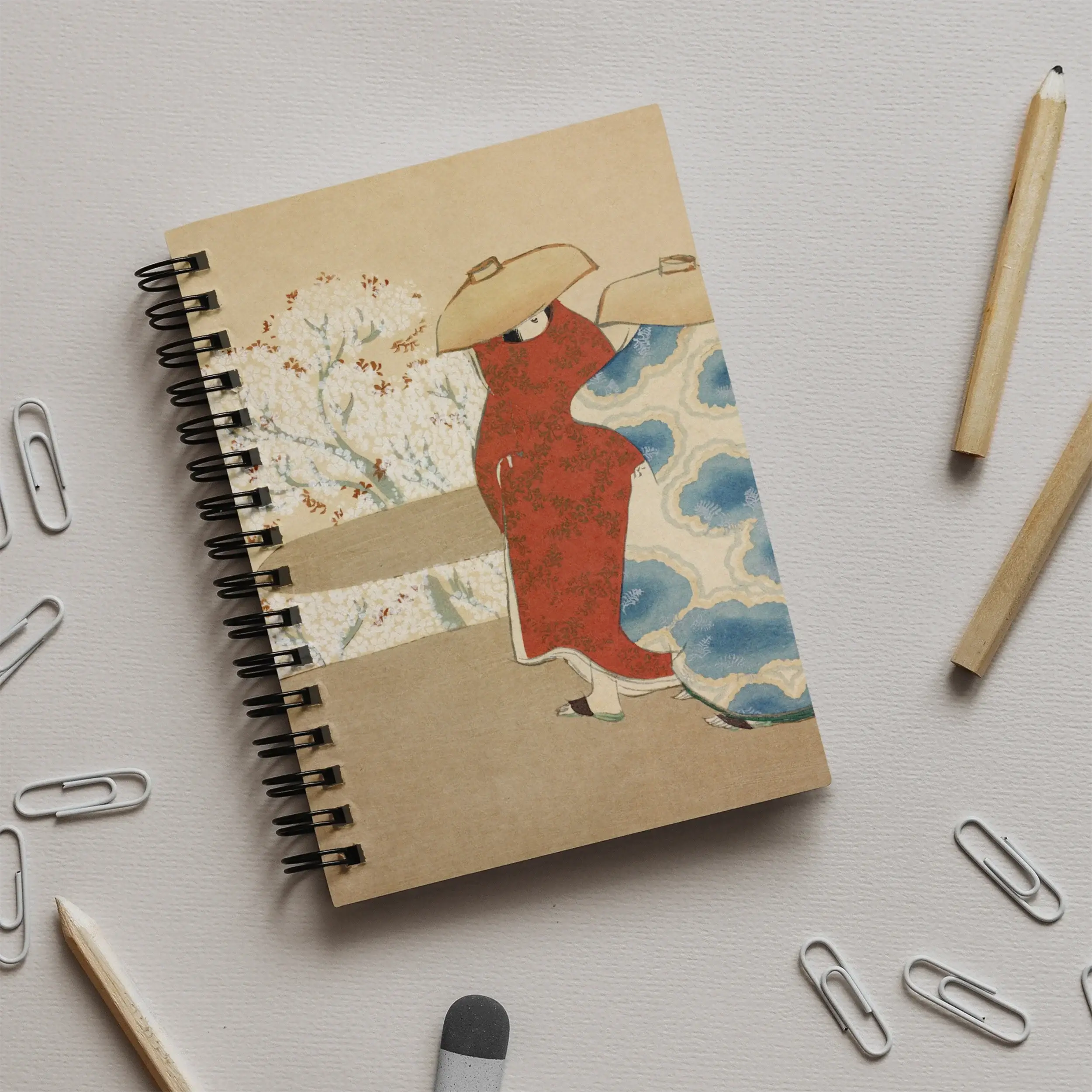 Hanami Season - Kamisaka Sekka Cherry Blossoms Art Notebook Notebooks & Notepads