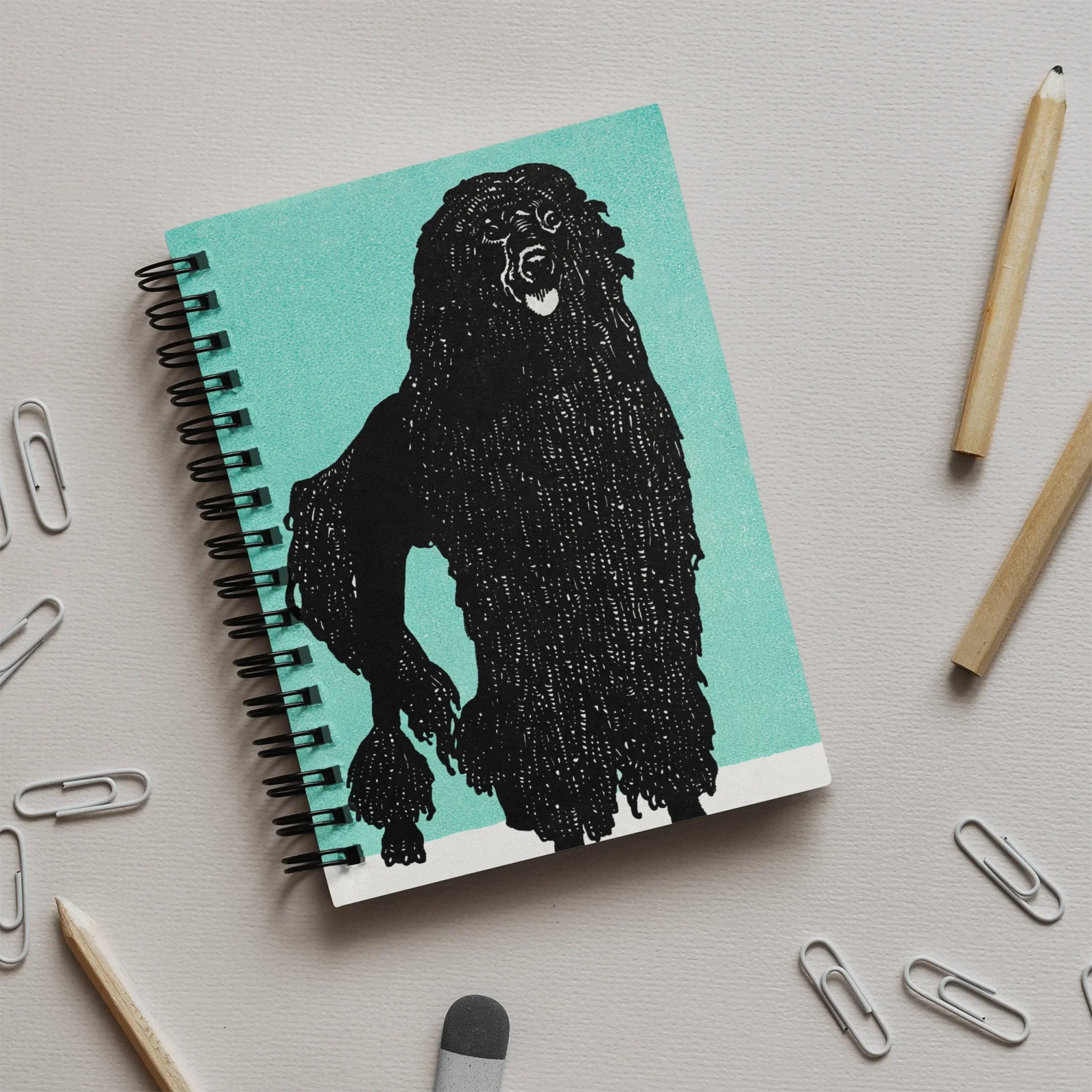 Poodle - Moriz Jung Graphic Dog Art Notebook Notebooks & Notepads