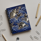 Fukusa and Carp in Waves - Meiji Art Notebook Notebooks & Notepads