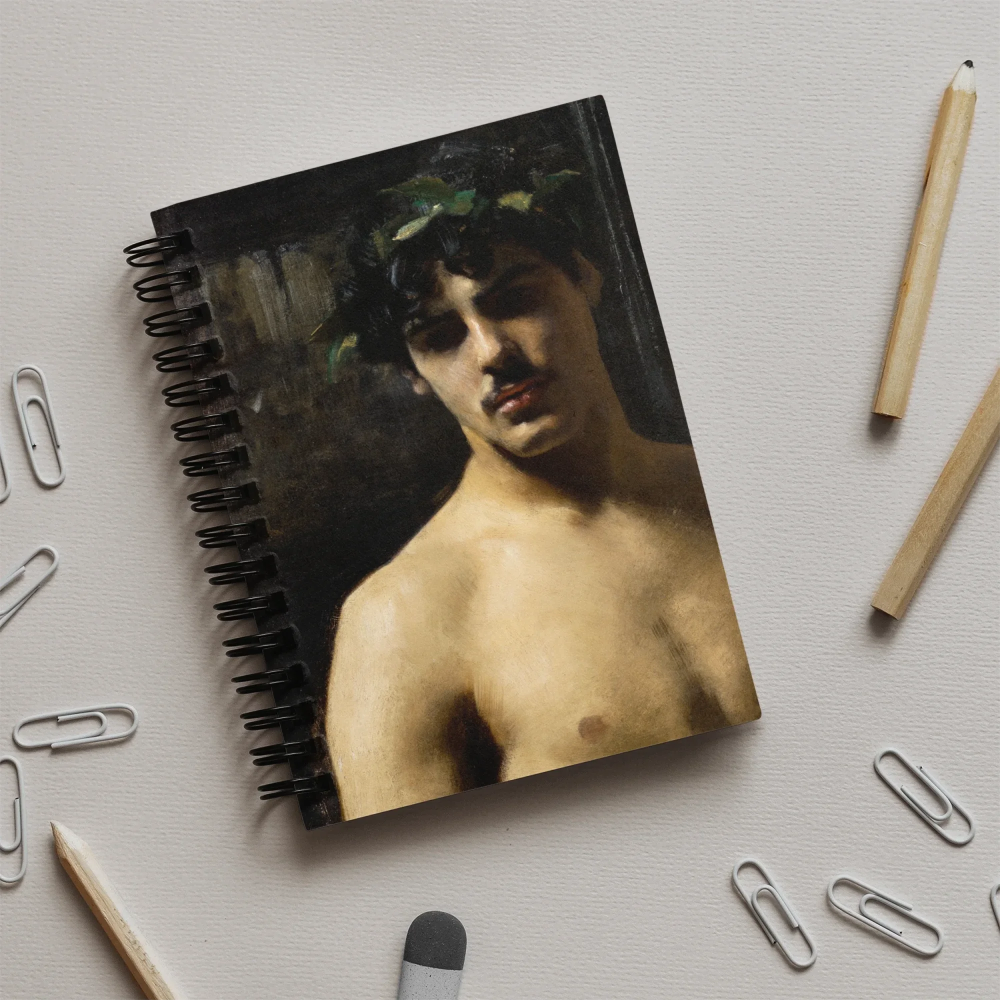 Man Wearing Laurels - John Singer Sargent Notebook Notebooks & Notepads