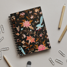 Midnight Call - 19th c Flora & Fauna Fabric Art Notebook Notebooks Notepads