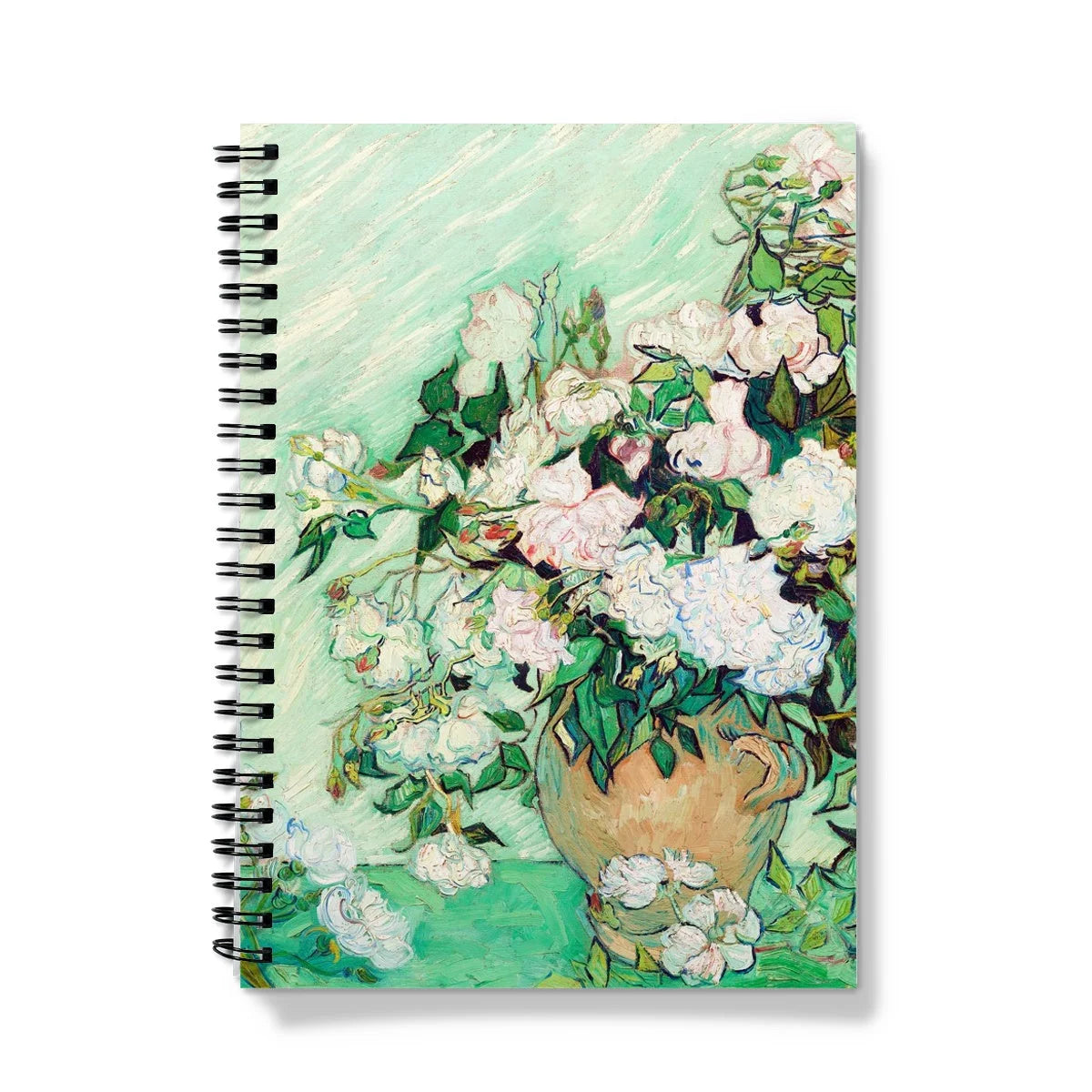 White Roses - Vincent Van Gogh Floral Notebook A5 / Graph Notebooks & Notepads