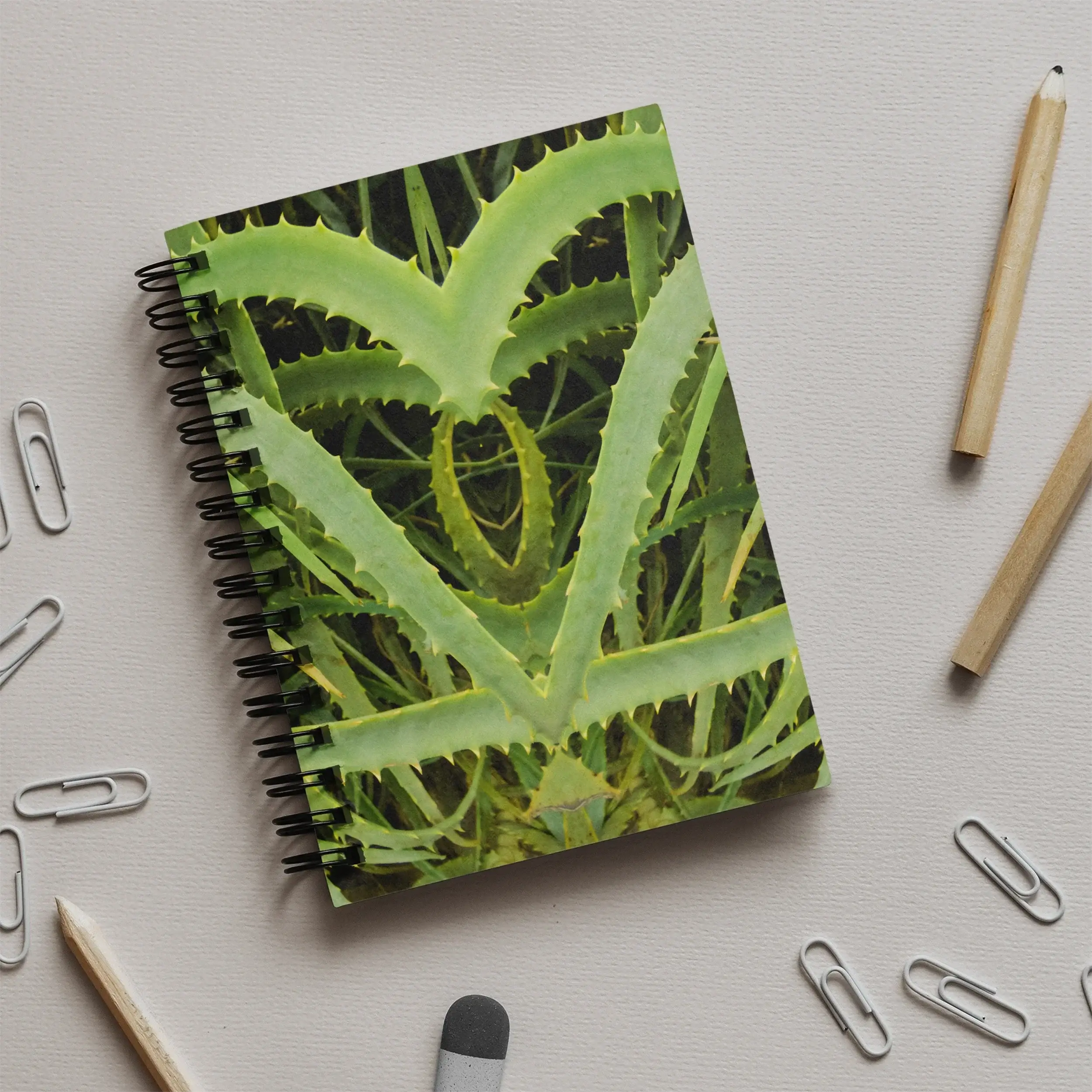 Spiked - Trippy Aloe Vera Botanical Photography Notebook Notebooks & Notepads