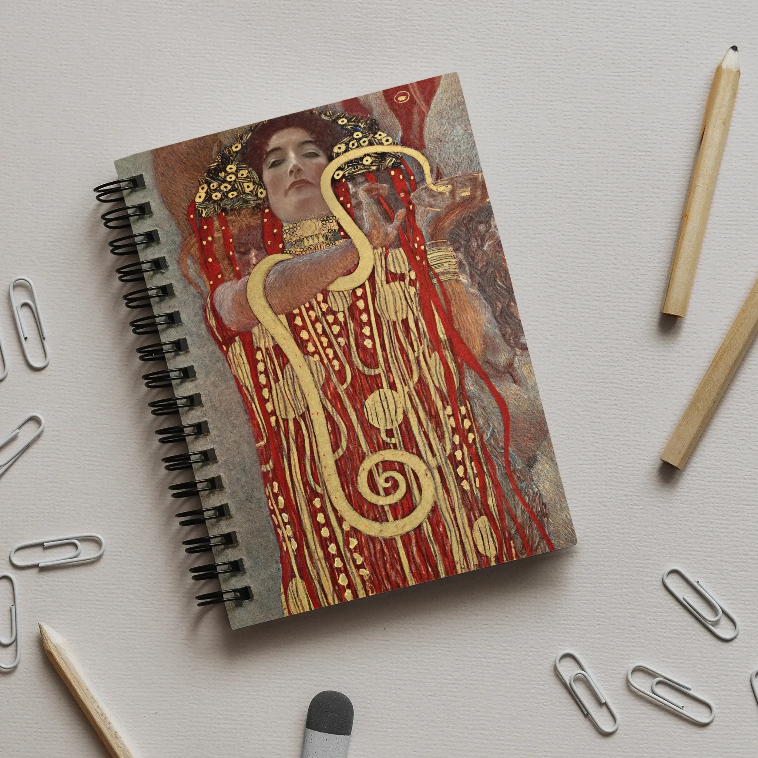 Hygieia - Gustav Klimt Ancient Greek Goddess Art Notebook Notebooks & Notepads