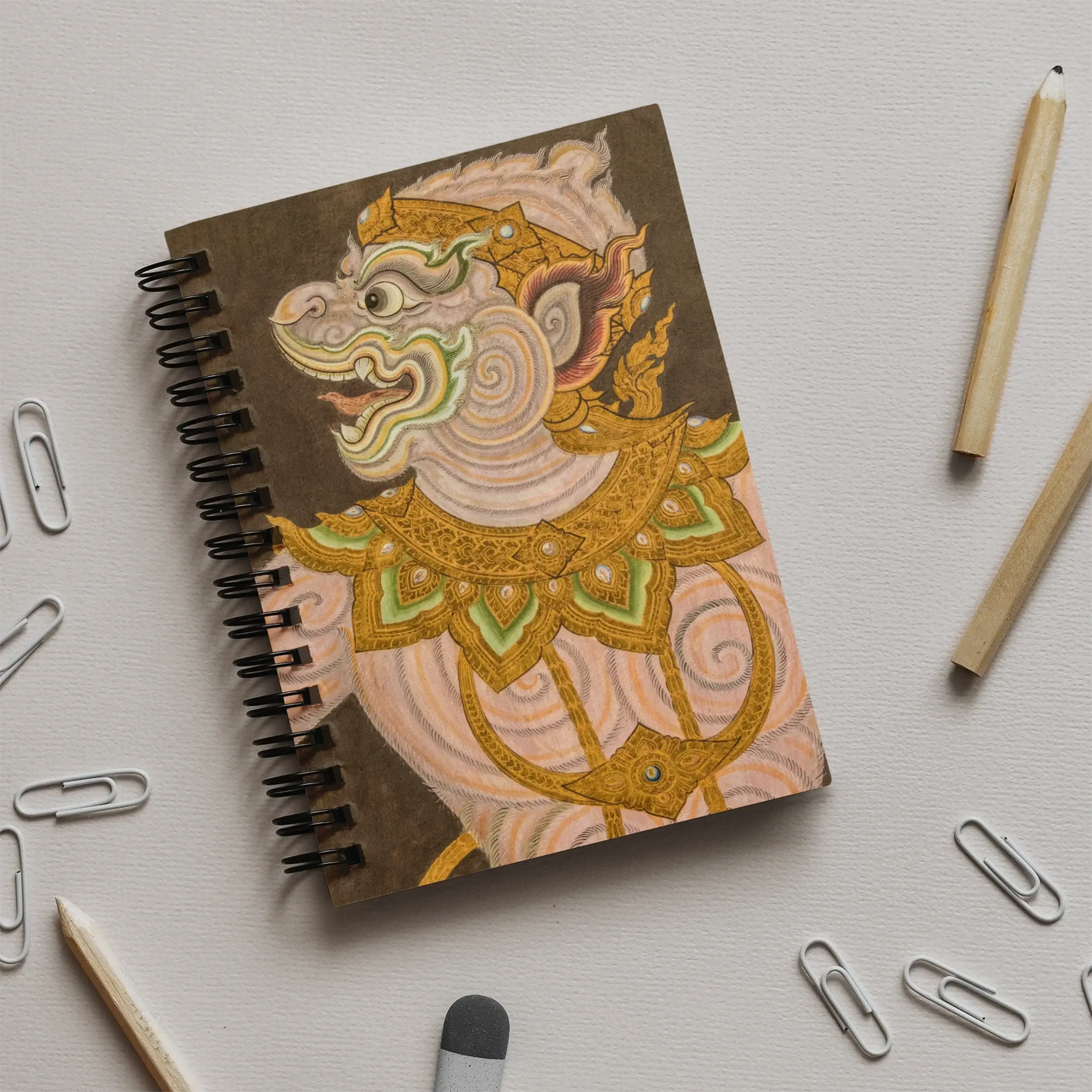 Thai Monkey do too - Golden Lai Regalia Art Notebook Notebooks & Notepads