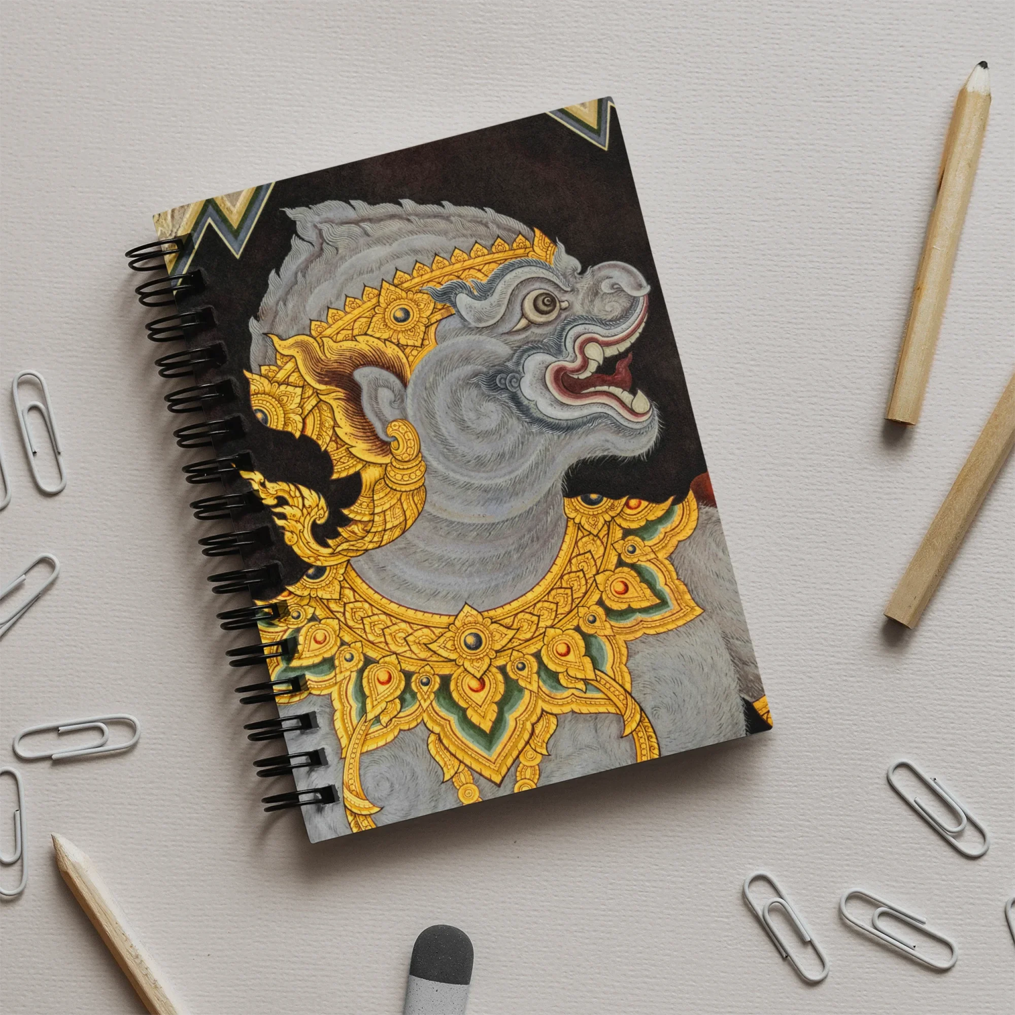 Thai Monkey See too - Ancient Style Fresco Notebook Notebooks & Notepads