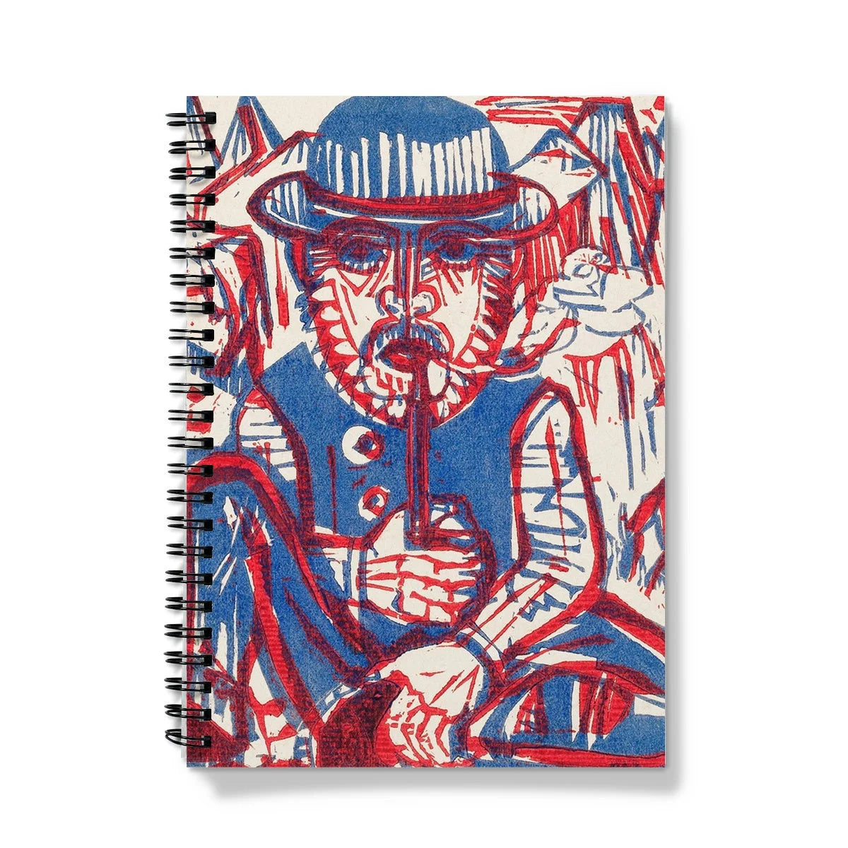 Smoking Peasant - Ernst Ludwig Kirchner Notebook A5 / Graph Notebooks & Notepads