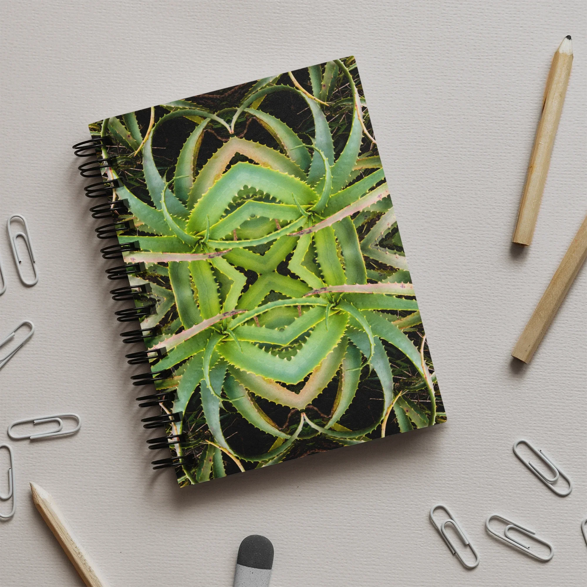 Spiked too - Aloe Vera Botanical Op Art Notebook Notebooks & Notepads