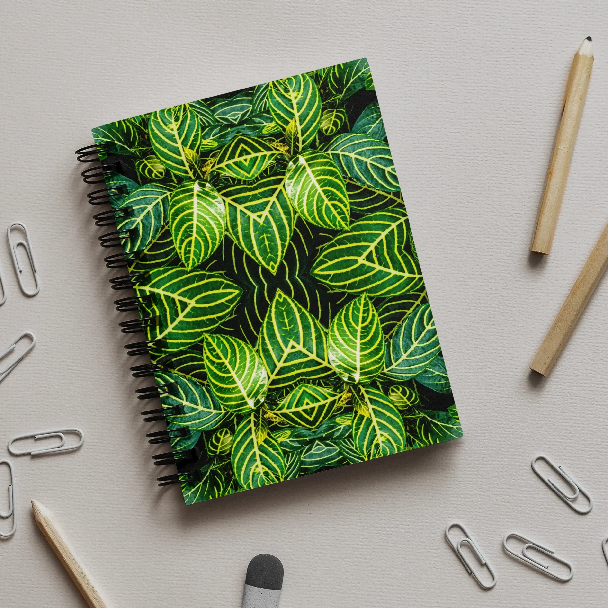 Just the Headlines - Trippy Leaf Op Art Notebook Notebooks & Notepads