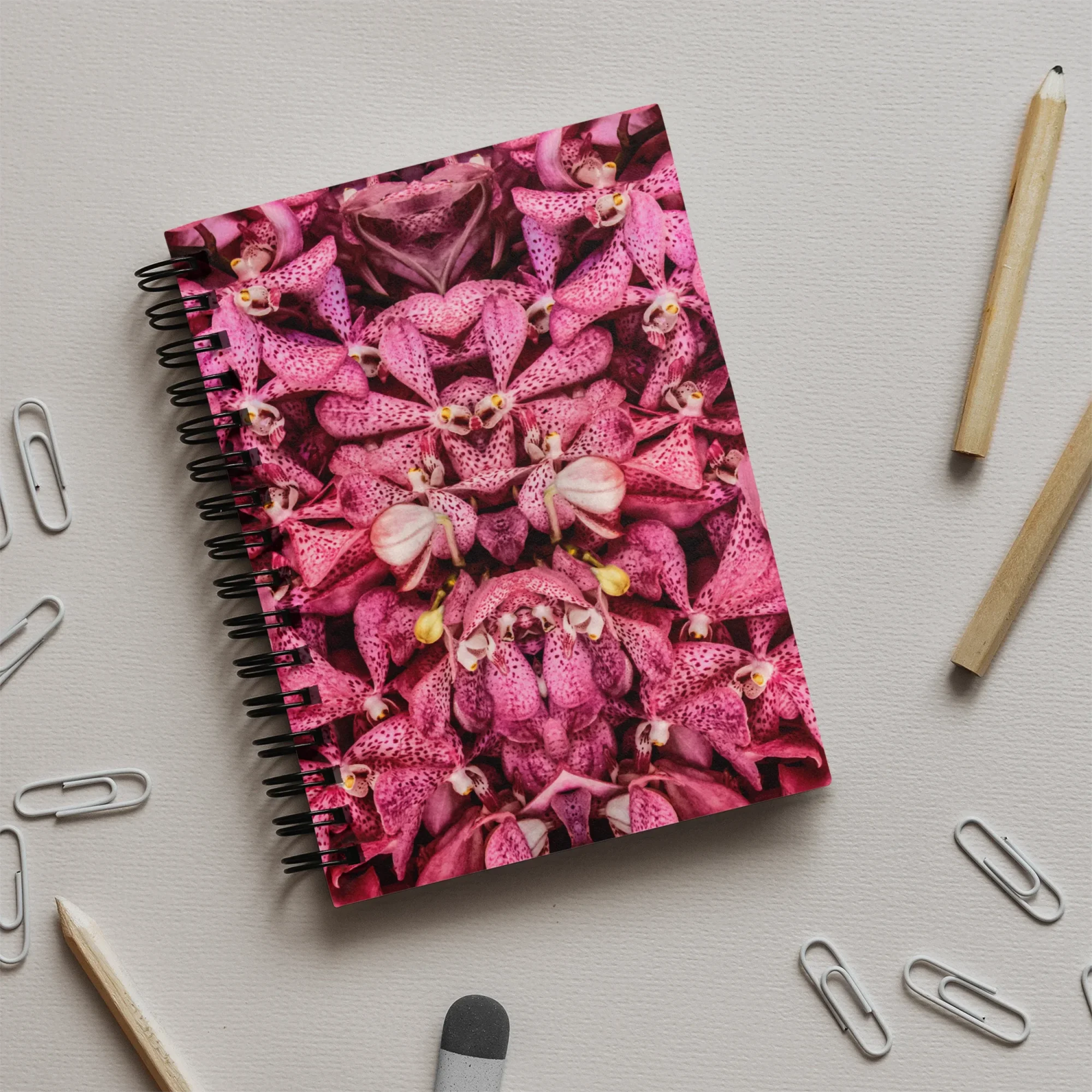 Tickled Pink - Fuschia Orchid Op Art Notebook Notebooks & Notepads