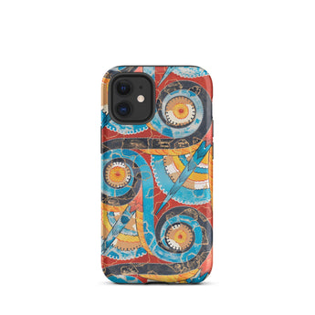 Spiral Frieze - Emile Gillieron Minoan Mosaic Iphone Case, 12 Mini / Matte, Artistic Patterned Phone Case