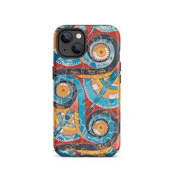 Spiral Frieze - Emile Gillieron Minoan Mosaic Iphone Case, 13 / Matte, Artistic Patterned Phone Case
