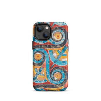 Spiral Frieze - Emile Gillieron Minoan Mosaic Iphone Case, 13 Mini / Matte, Artistic Patterned Iphone Case