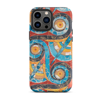 Spiral Frieze - Emile Gillieron Minoan Mosaic Iphone Case, 13 Pro Max / Matte, Artistic Patterned Phone Case