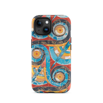 Spiral Frieze - Emile Gillieron Minoan Mosaic Iphone Case, 15 / Matte, Colorful Patterned Phone Case