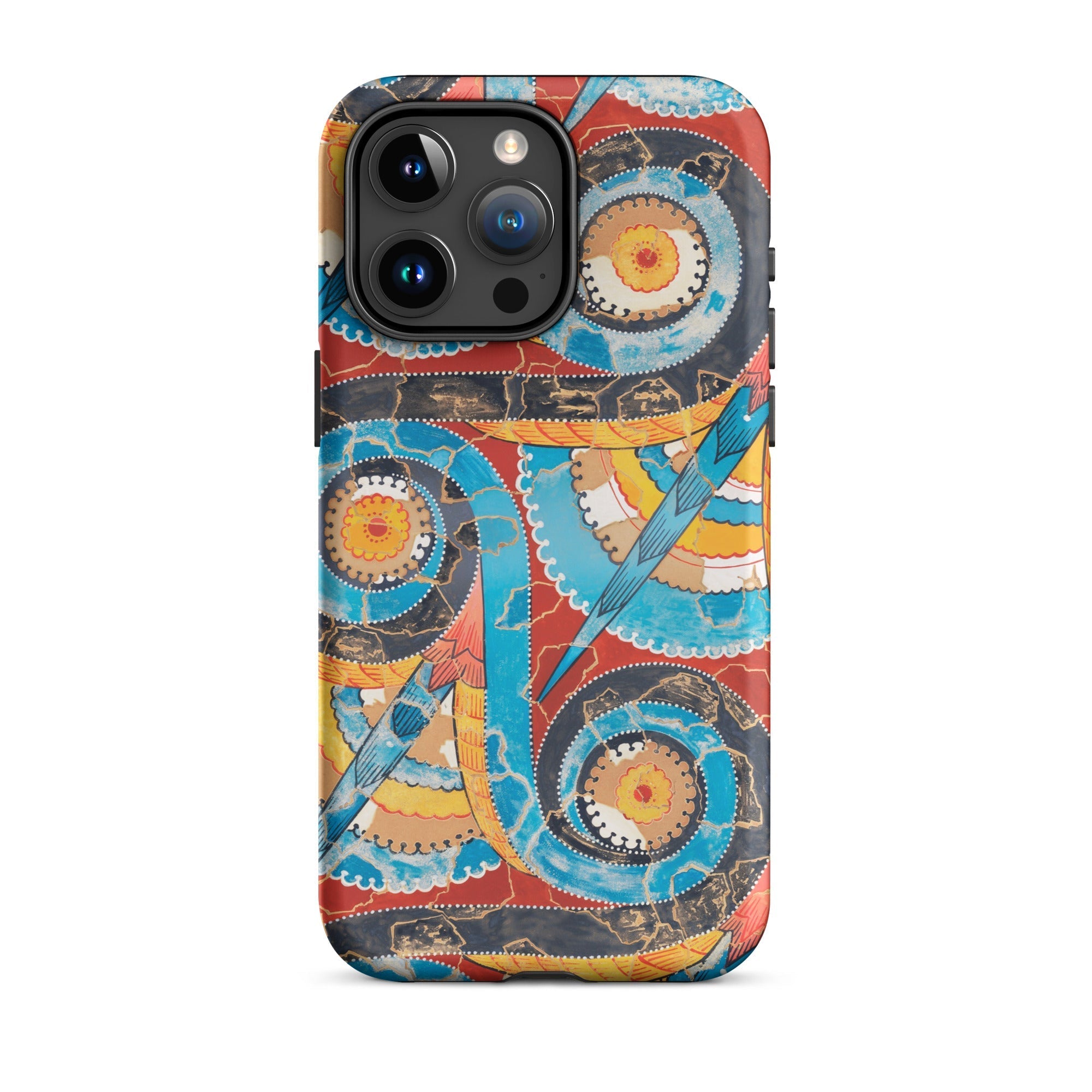 Spiral Frieze - Emile Gillieron Minoan Mosaic Iphone Case, 15 Pro Max / Matte, Artistic Patterned Phone Case