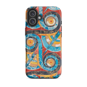 Spiral Frieze - Emile Gillieron Minoan Mosaic Iphone Case, 16 Plus / Matte, Artistic Patterned Phone Case