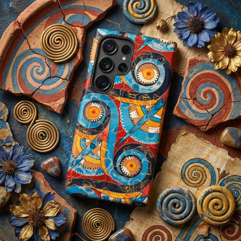 Spiral Frieze - Emile Gillieron Minoan Mosaic Phone Case, Mobile Cases, Toby Leon
