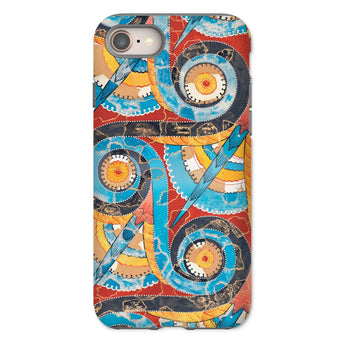 Spiral Frieze - Emile Gillieron Minoan Mosaic Iphone Case, 8 / Matte, Phone Case Colorful Abstract Pattern Swirls Circles Geometric