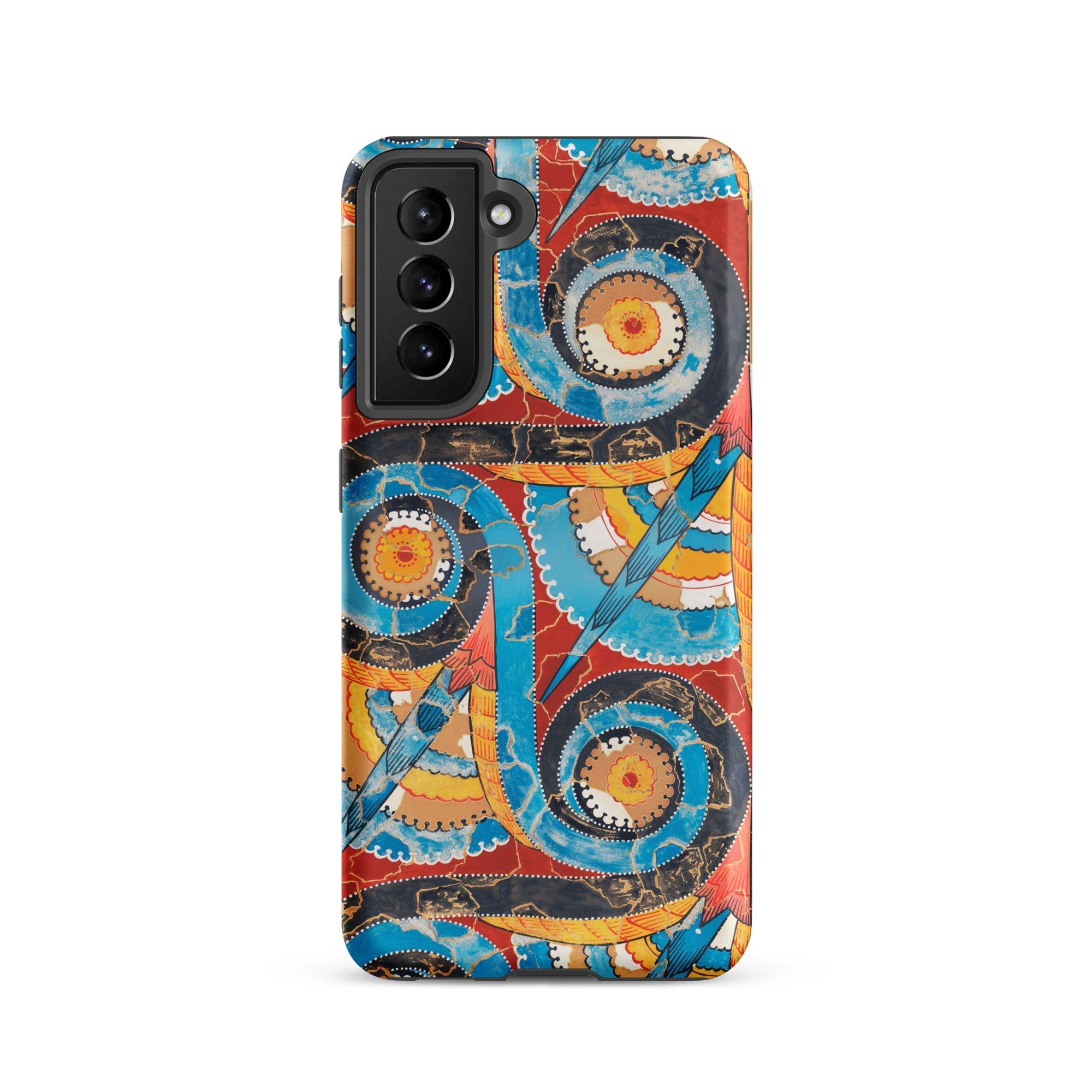 Spiral Frieze Emile Gillieron Minoan Mosaic Samsung Case, Galaxy S21 / Matte, Smartphone Case Vibrant Abstract Design Spiral Geometric