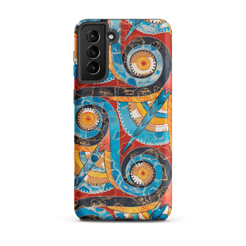 Spiral Frieze - Emile Gillieron Minoan Mosaic Samsung Case, Galaxy S21 Plus / Matte, Smartphone Case Vibrant Intricate Abstract Pattern