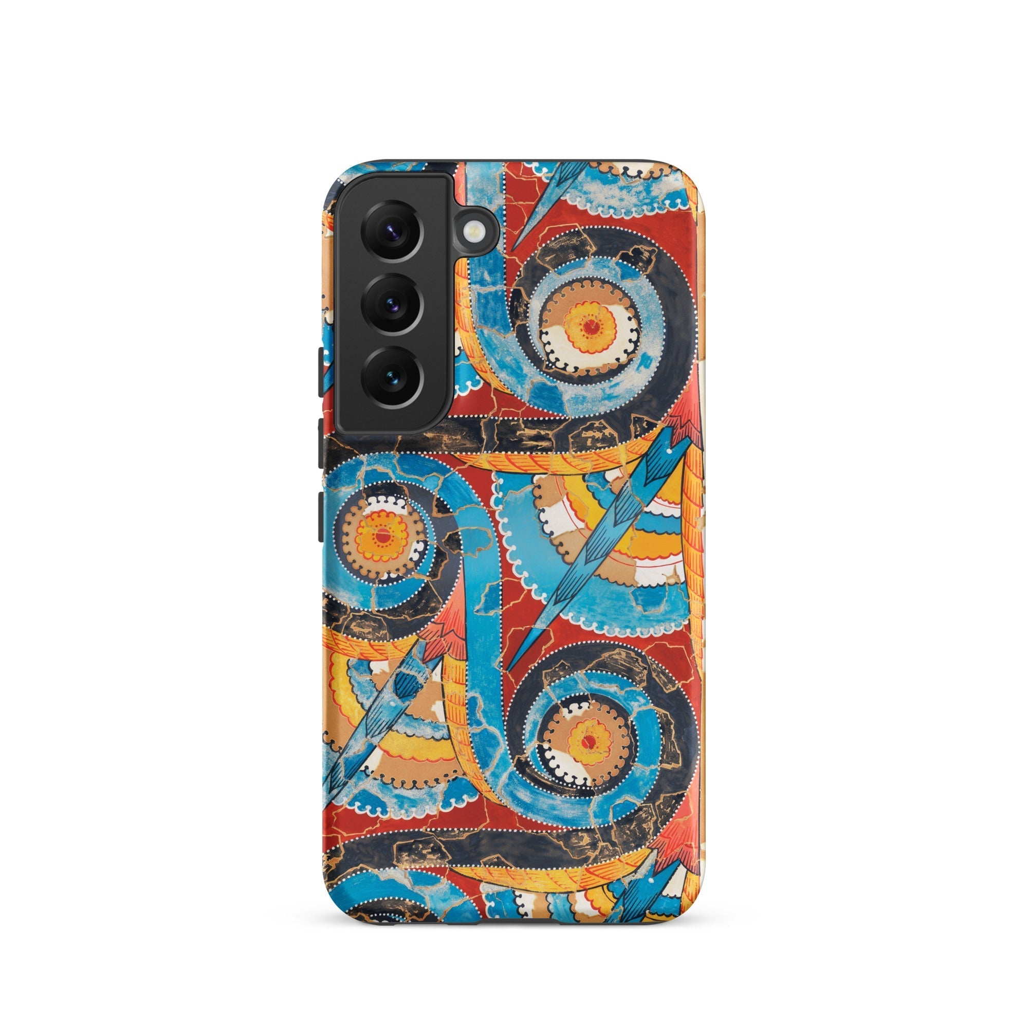 Spiral Frieze Emile Gillieron Minoan Mosaic Samsung Case, Galaxy S22 / Matte, Smartphone Case Vibrant Intricate Spiral Geometric Pattern