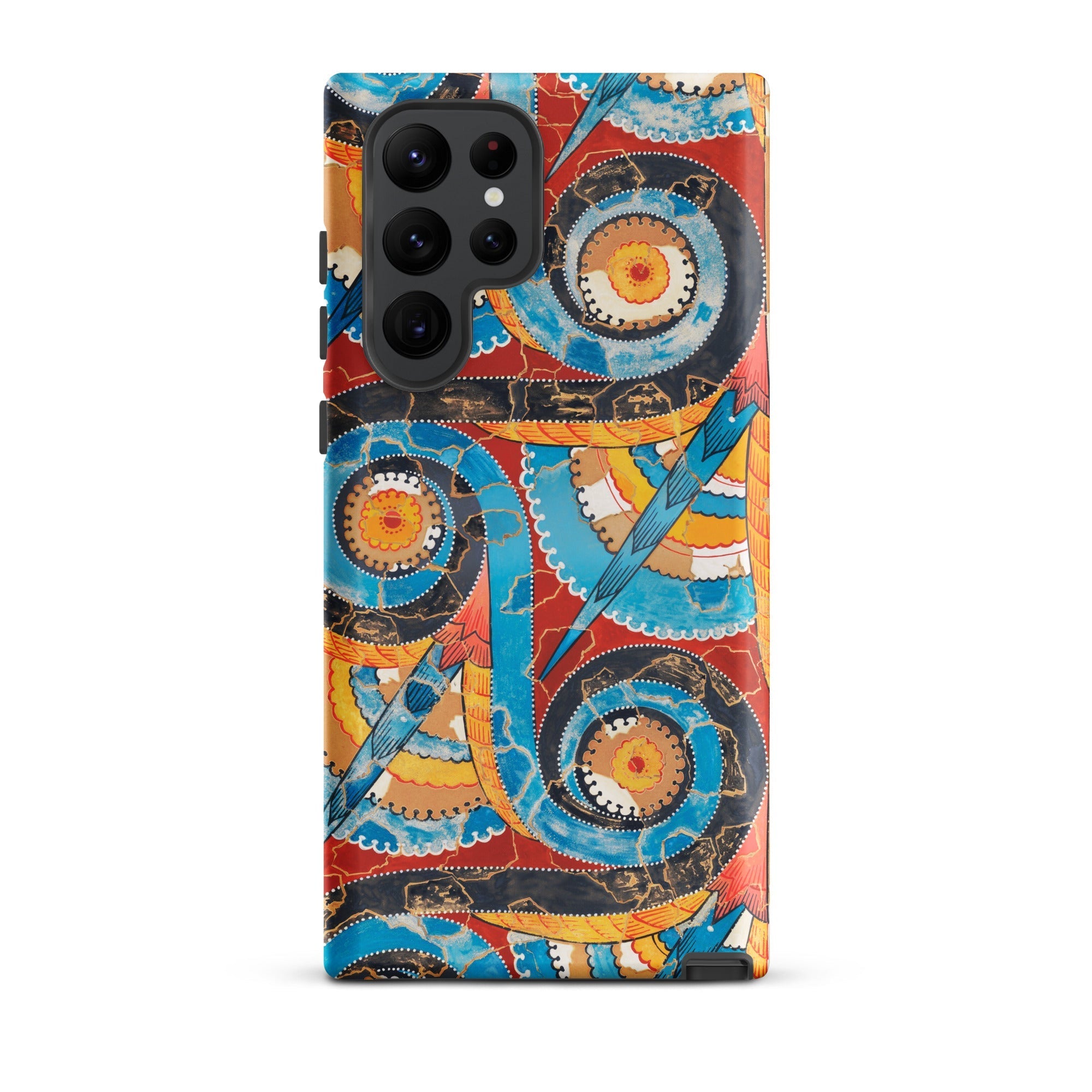 Spiral Frieze Emile Gillieron Minoan Mosaic Samsung Case, Galaxy S22 Ultra / Matte, Smartphone Case Vibrant Intricate Spiral Patterned