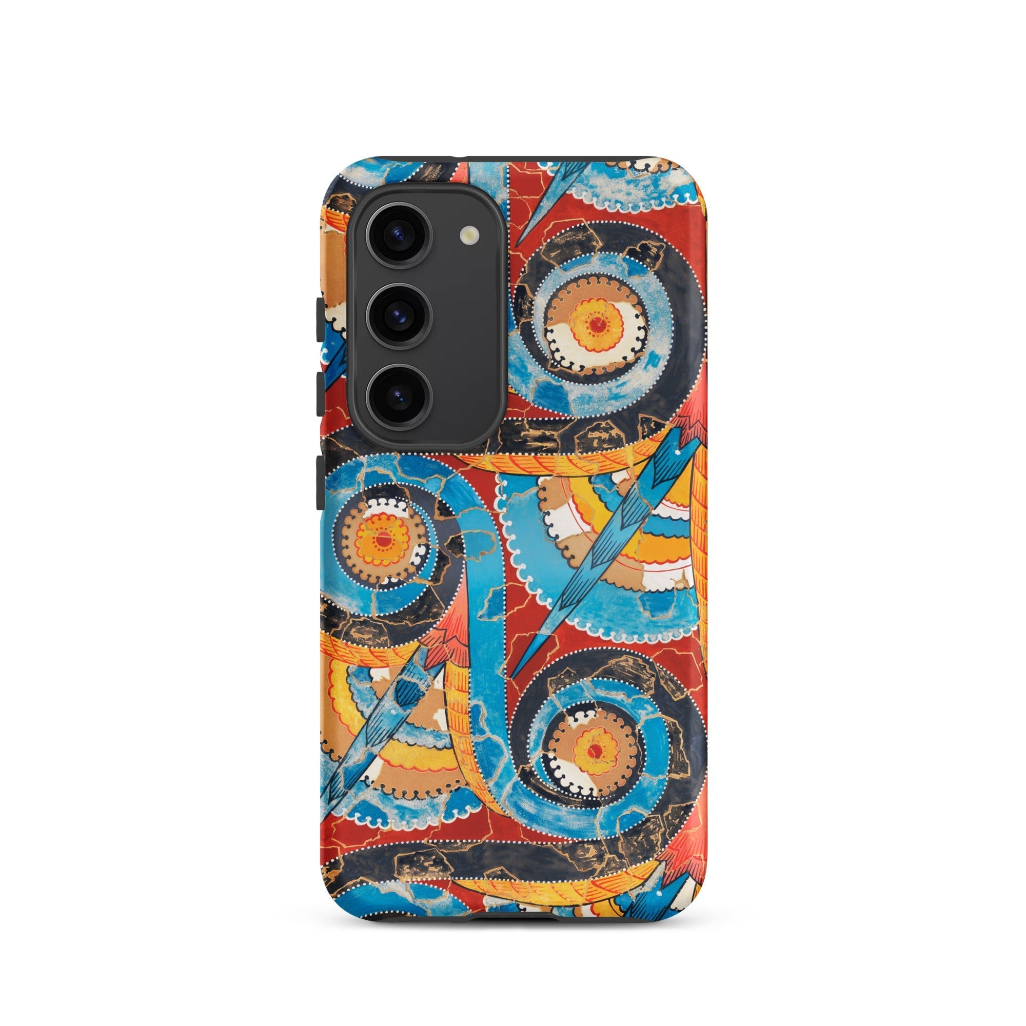 Spiral Frieze Emile Gillieron Minoan Mosaic Samsung Case, Galaxy S23 / Matte, Smartphone Case Vibrant Intricate Spiral Geometric Pattern