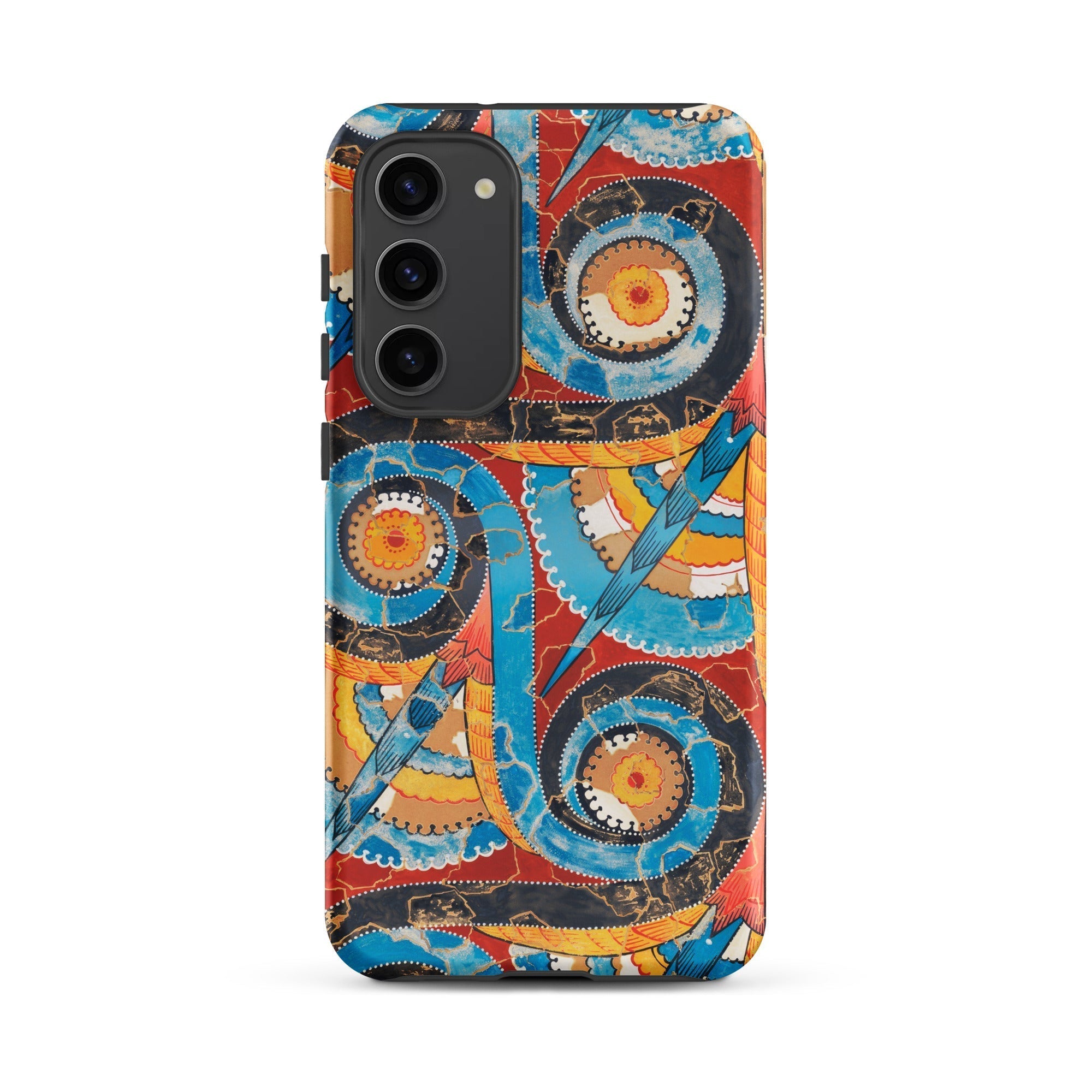 Spiral Frieze Emile Gillieron Minoan Mosaic Samsung Case, Galaxy S23 Plus / Matte, Smartphone Case Vibrant Intricate Pattern Spirals Waves