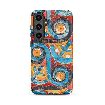 Spiral Frieze - Emile Gillieron Minoan Mosaic Samsung Case, Galaxy S24 Plus / Matte, Smartphone Case Vibrant Intricate Pattern Lines