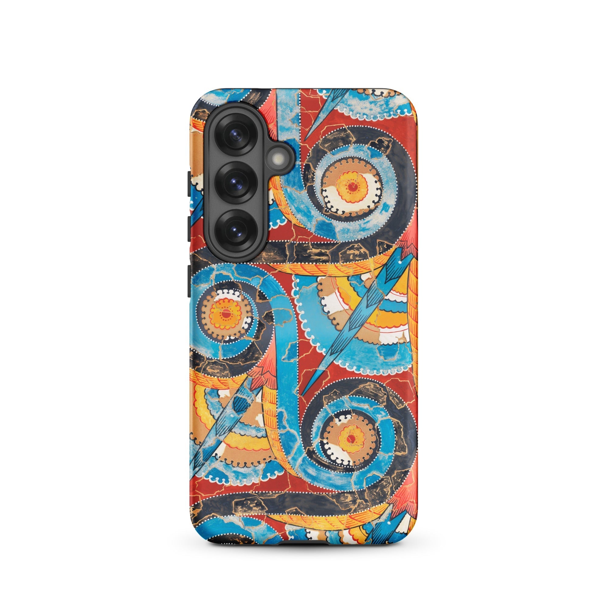 Spiral Frieze Emile Gillieron Minoan Mosaic Samsung Case, Galaxy S25 / Matte, Smartphone Case Vibrant Intricate Pattern Spirals Abstract