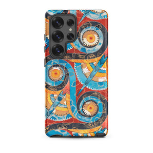 Spiral Frieze - Emile Gillieron Minoan Mosaic Samsung Case, Galaxy S25 Ultra / Matte, Vibrant Multi-colored Phone Case Abstract Pattern
