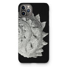 Spiral Shell - Ernst Haeckel Sea Life Graphic Iphone Case, 11 Pro Max / Matte, Black Phone Case Silver Fish Scale Design
