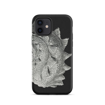 Spiral Shell - Ernst Haeckel Sea Life Graphic Iphone Case, 12 / Matte, Black Phone Case Silver Fish Design