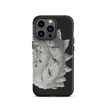 Spiral Shell - Ernst Haeckel Sea Life Graphic Iphone Case, 13 Pro / Matte, Black Phone Case Silver Fish Design