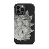 Spiral Shell - Ernst Haeckel Sea Life Graphic Iphone Case, 13 Pro Max / Matte, Black Phone Case Silver Fish Design