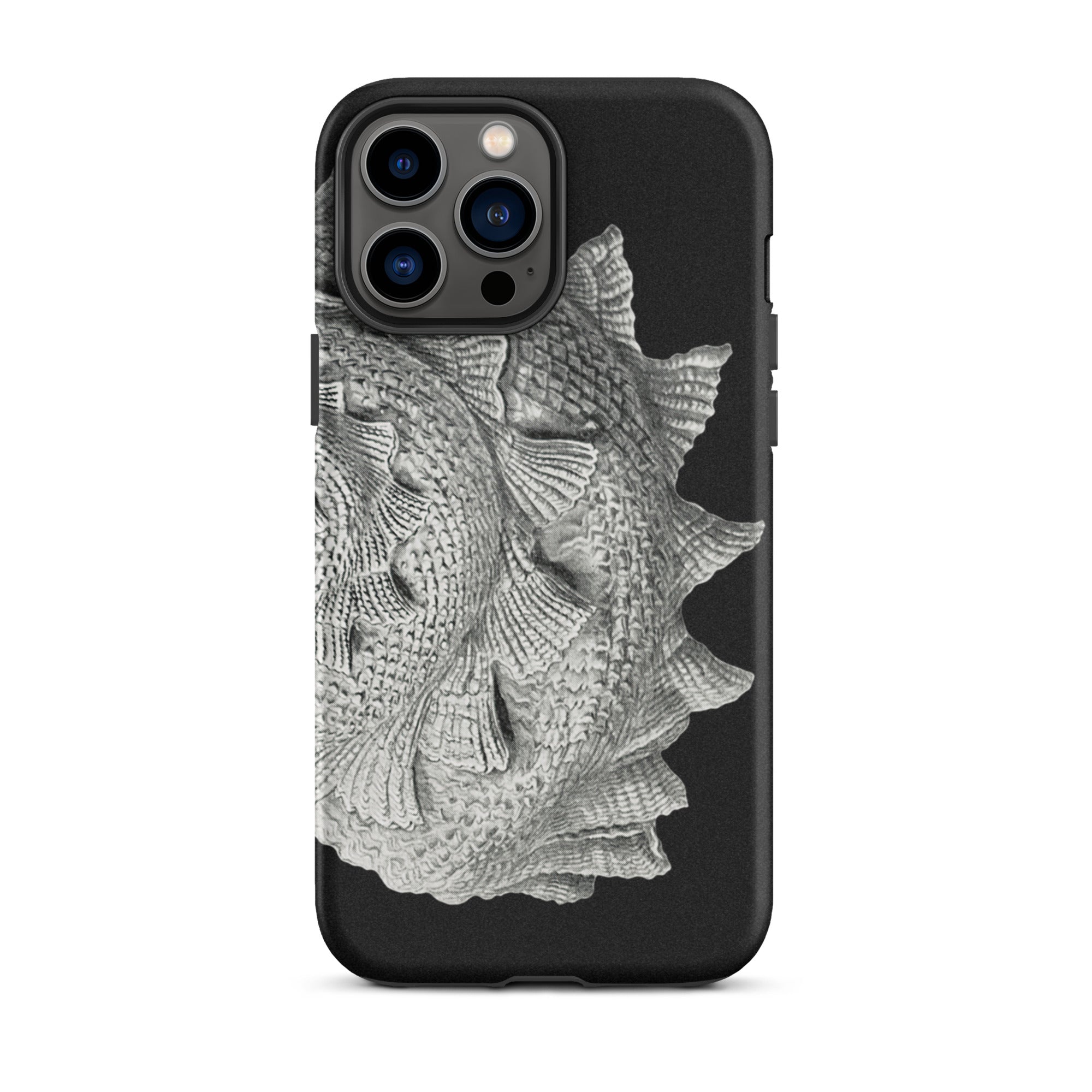 Spiral Shell Ernst Haeckel Sea Life Graphic Iphone Case, 13 Pro Max / Matte, Black Phone Case Silver Fish Design
