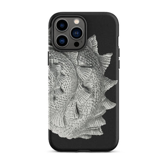 Spiral Shell - Ernst Haeckel Sea Life Graphic Iphone Case, 13 Pro Max / Matte, Black Phone Case Silver Fish Design