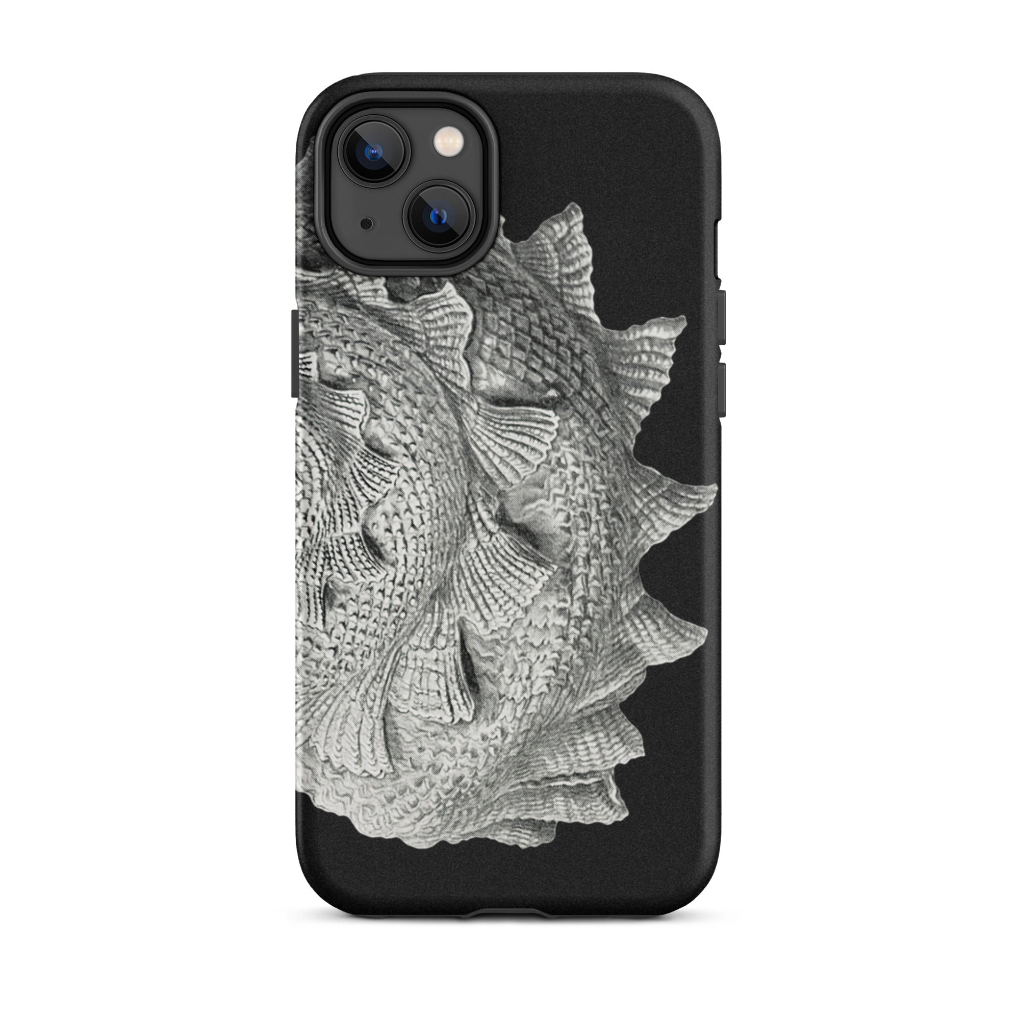 Spiral Shell Ernst Haeckel Sea Life Graphic Iphone Case, 14 Plus / Matte, Black Phone Case Fish Scale Design