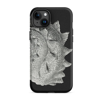 Spiral Shell - Ernst Haeckel Sea Life Graphic Iphone Case, 15 Plus / Matte, Black Phone Case Fish Design