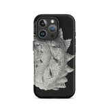 Spiral Shell - Ernst Haeckel Sea Life Graphic Iphone Case, 16 Pro / Matte, Black Phone Case Textured Silver Design