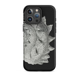 Spiral Shell - Ernst Haeckel Sea Life Graphic Iphone Case, 16 Pro Max / Matte, Black Phone Case Silver Fish Design