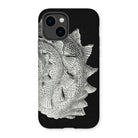 Spiral Shell - Ernst Haeckel Sea Life Graphic Iphone Case, Black Phone Case Fish Scale Design