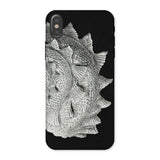 Spiral Shell - Ernst Haeckel Sea Life Graphic Iphone Case, x / Matte, Textured Phone Case Spiky Scale-like Design