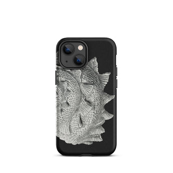 Spiral Shell - Ernst Haeckel Sea Life Graphic Phone Case Iphone 13 Mini / Matte Black Phone Case Silver Fish Design Ernst Haeckel Sea, Sea