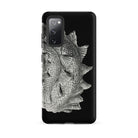 Spiral Shell Ernst Haeckel Sea Life Graphic Samsung Case, Galaxy S20 Fe / Matte, Black Smartphone Case Textured Metallic Silver Fish Scale
